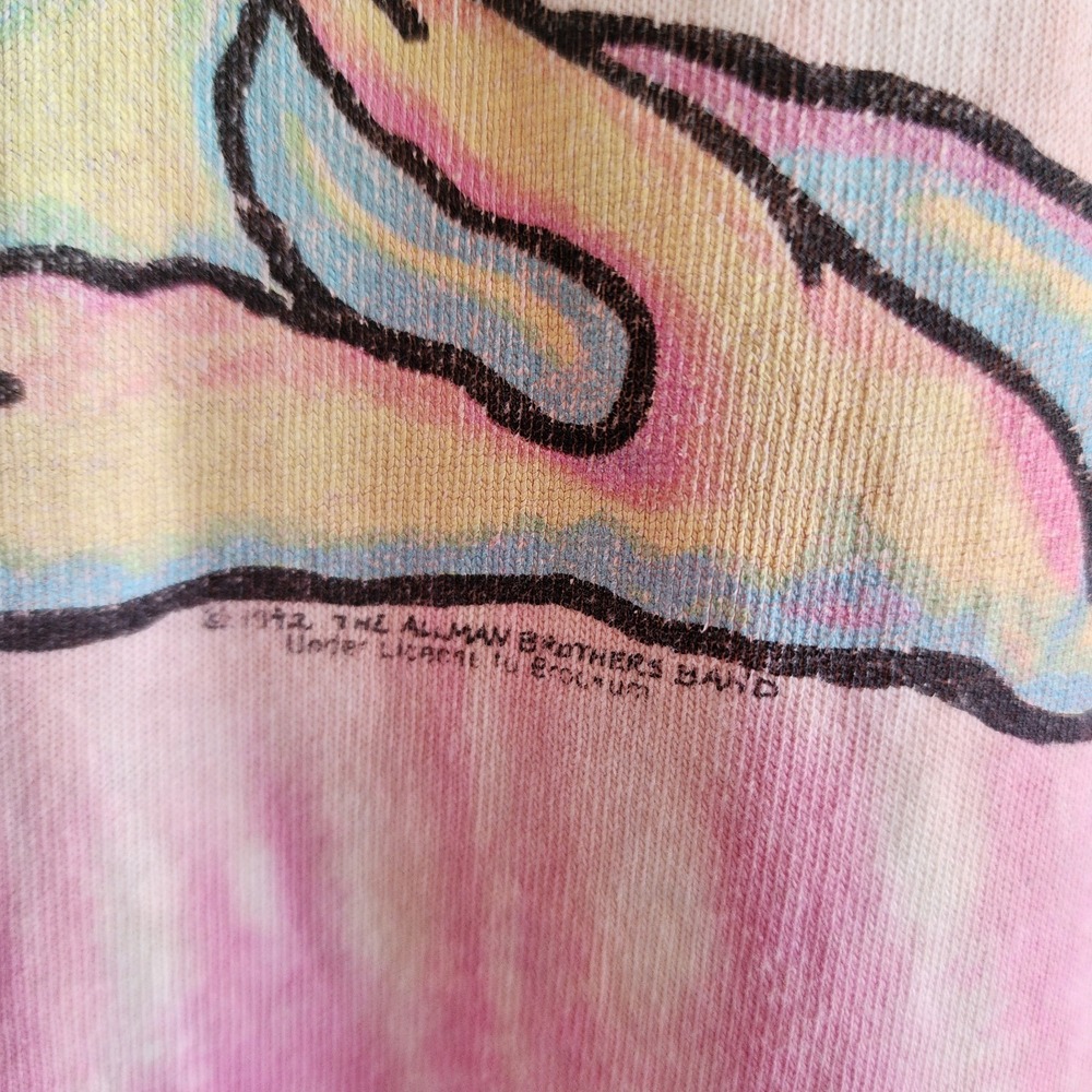 Vintage 1993 Allman Brothers Band Summer Tour Tie Dye T-Shirt Double Sided XL - Picture 3 of 8